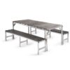 Canteen Set - 1 x Table and 2 x Single Benches - Solid Slats - 6 Seater - 180cm - CANSOLID1800