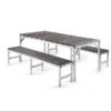 Canteen Set - 1 x Table and 2 x Single Benches - Open Slats - 6 Seater - 180cm - CANOPEN1800