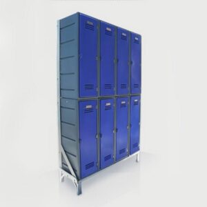 Plastic Clothes Lockers on Frame - 8 x Flat Top Lockers - HACCP - 8CF-FLAT