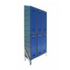 Plastic Clothes Lockers on Frame - 3 x Flat Top and 3 x Slanted Top Lockers - HACCP - 6CF-SLANTED