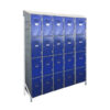 Plastic Lockers on Frame - 5 x 4-Tier (20 Tiers) - Solid Door - Slanted Top - HACCP - 5-4LF-SLANTED