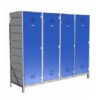 Plastic Sports Lockers on Frame - 4 x 1-Tier (4 Tiers) - HACCP - 4SLF