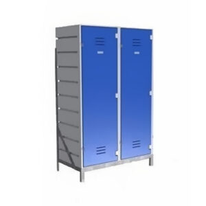 Plastic Sports Lockers on Frame - 2 x 1-Tier (2 Tiers) - HACCP - 2SLF
