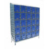 Plastic Food Lockers on Frame - 5 x 5-Tier (25 Tiers) - Slanted Top - HACCP - 25FF-SLANTED
