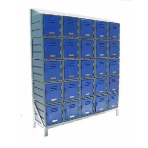 Plastic Food Lockers on Frame - 5 x 5-Tier (25 Tiers) - Slanted Top - HACCP - 25FF-SLANTED