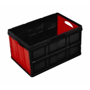 Plastic Crate - Foldable - Black and Red - 59 x 39 x 62 cm - Pack of 5