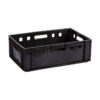 Plastic Crate - Stackable - Heavy Duty - Black - 60 x 39 x 19.7 cm