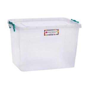 21L Clip and Lock Plastic Storage Box - Colour Options - Pack of 5