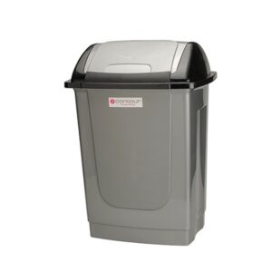 Contour 50L Rectangular Plastic Dust Bin - Square Swing Lid - Colour Options - Pack of 5