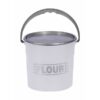 10L Plastic Bucket and Lid - Flour - Pack of 5