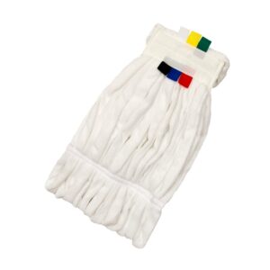 260g Fan Mop Head - Microfibre - 38mm Webbing - White With Colour Coded Tags