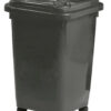 Wheelie Bin - 50L - 4 Wheel - Plastic - Black - 0244