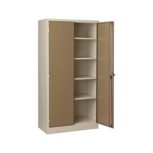 Steel Stationery Cupboard - Metal Storage Cabinet - 4 Shelves - Ivory Karoo - 180 x 90 x 35 cm - SC350IK-ivorykaroo