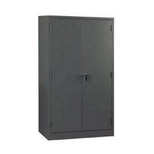 Steel Stationery Cupboard - Metal Storage Cabinet - 4 Shelves - Grey - 180 x 90 x 35 cm - SC350HG-grey