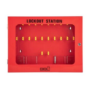 Lockout Station - Holds 44 Locks - Red - Steel -56 x 7 x 46 x 7 cm