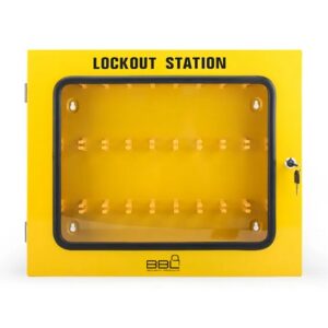 Lockout Station - Holds 60 Locks - Yellow - Steel - 56 x 7 x 46 x 7 cm