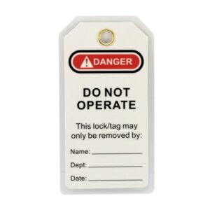 Lockout Tag - With Eyelid - 8 x 15 x 0.05 cm