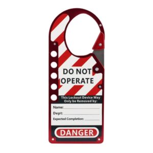 Lockout Hasp - Aluminium Label - Red - Heavy Duty - 17.8 x 7.4 x 5.4 cm