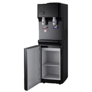 Water Cooler Dispenser - Hot and Cold - Freestanding with Storage Compartment - Black