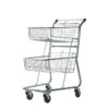 Steel Shopping Trolley - Two Metal Mesh Baskets - Medium - Super Shopper -120L