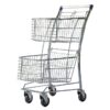 Steel Shopping Trolley - Two Metal Mesh Baskets - Deluxe - 80L