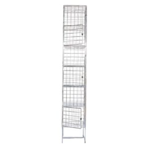 Wire Mesh Locker - Electro Plated - 6 Doors - 180 x 30 x 45cm