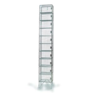 Wire Mesh Locker - Electro Plated - 10 Doors - 180 x 30 x 45cm