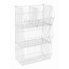 Steel Stacking Basket - White - 88 x 40 x 40 cm - Pack of 3