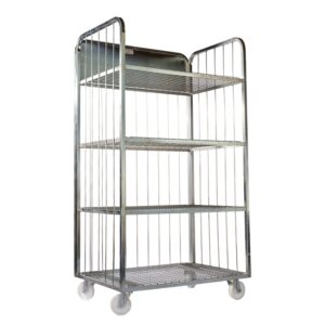 Steel Wire Mesh Egg Trolley - 4 Shelves - 98 x 66 x 175cm