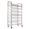 Wire Mesh Bread Trolley - Mobile - 7 Tier - Chrome and Electroplated - 193 x 110 x 58cm
