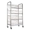 Wire Mesh Bread Roll Trolley - Mobile - 4 Tier - Chrome and Electroplated - 170 x 110 x 52cm