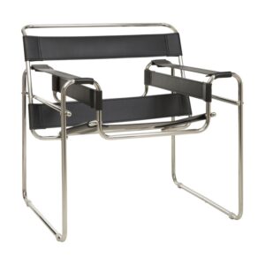 Visitors Arm Chair - Wassily Breuer - Stainless Steel and Black