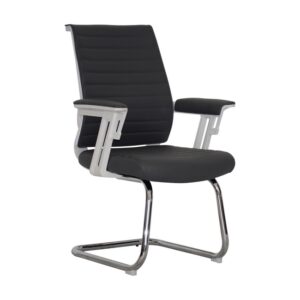 Visitors Arm Chair - Wall Street - PU Leather - Dark Grey