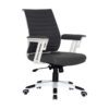 Medium Back Office Chair - Wall Street - PU Leather - Swivel and Tilt - Gas Height - Dark Grey