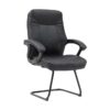 Visitors Arm Chair - PU Leather - Stud - Black