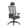 High Back Office Chair - Follow Me - Netting - Headrest - Swivel and Tilt - Gas Height - Black