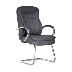 Visitors Arm Chair - Genuine Leather - Luvitt - Black
