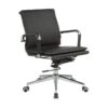 Medium Back Office Chair - Eames Flat Cushion - PU Leather - Tilt - Gas Height - Colour Options