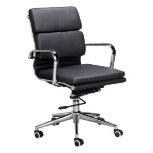 Medium Back Office Chair - Eames Cushion - PU Leather - Tilt - Gas Height - Colour Options