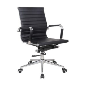 Medium Back Office Chair - Eames PU Leather - Tilt - Gas Height - Colour Options