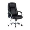High Back Office Chair - PU Leather - Chrome Exec - Swivel and Tilt - Gas Height - Black
