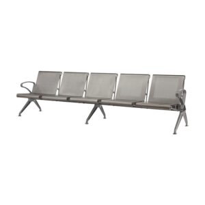 Airport Bench - Public Seating - Aluminium - Indoor and Outdoor Use - Flat Packed - Five Seater - 289 x 67 x 78 cm