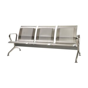 Airport Bench - Public Seating - Stainless Steel - Indoor and Outdoor Use - Flat Packed - Three Seater - 180 x 67 x 79 cm