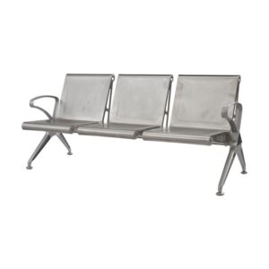 Airport Bench - Public Seating - Aluminium - Indoor and Outdoor Use - Flat Packed - Three Seater - 175 x 67 x 78 cm