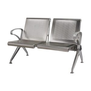 Airport Bench - Public Seating - Aluminium - Indoor and Outdoor Use - Flat Packed - Two Seater - 118 x 67 x 78 cm