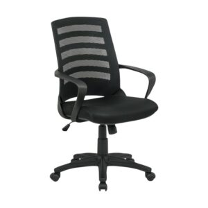 Operator Office Chair - Black Nite - Netting - Swivel and Tilt - Gas Height - Black
