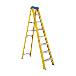 Partial Fibreglass Step Ladder - Single Sided - Industrial A-Frame - 8 Steps - 2.4m
