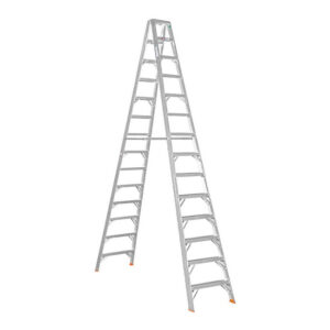 Aluminium Step Ladder - Double Sided - A-Frame - Heavy Duty Industrial - 14-Step - 4.20m