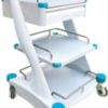 Treatment Trolley 3 Tier – Blue with Detachable Guardrail