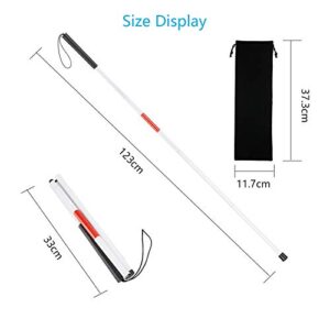 Mobility Folding White Cane for Vision Impaired and Blind People 123cm 4-sections